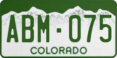 CO license plate ABM075