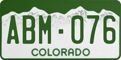 CO license plate ABM076
