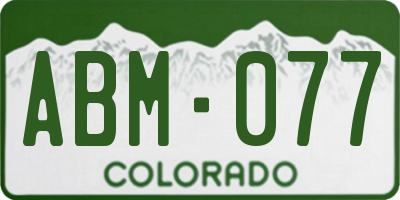 CO license plate ABM077