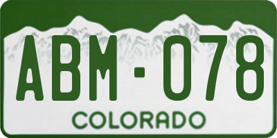 CO license plate ABM078