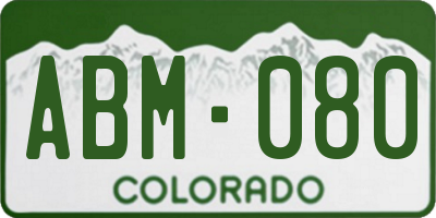 CO license plate ABM080