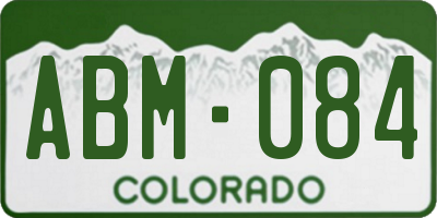 CO license plate ABM084
