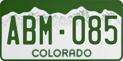 CO license plate ABM085
