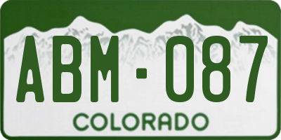 CO license plate ABM087