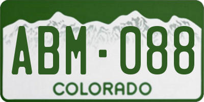 CO license plate ABM088