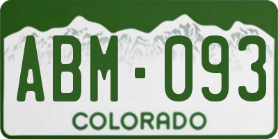 CO license plate ABM093