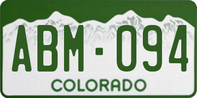 CO license plate ABM094