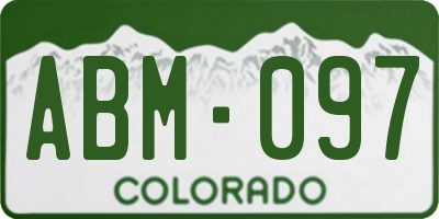 CO license plate ABM097