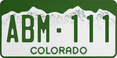 CO license plate ABM111