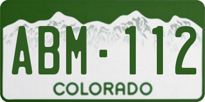 CO license plate ABM112