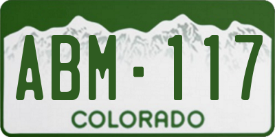CO license plate ABM117