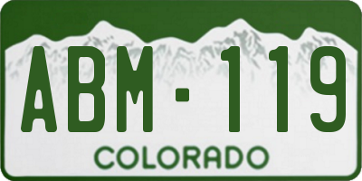 CO license plate ABM119