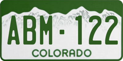 CO license plate ABM122