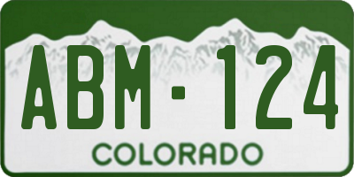 CO license plate ABM124