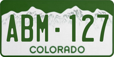 CO license plate ABM127