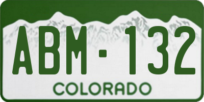 CO license plate ABM132
