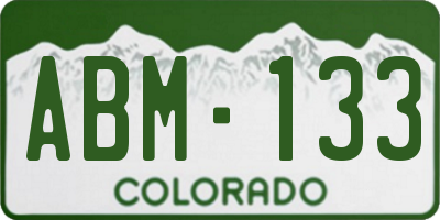CO license plate ABM133