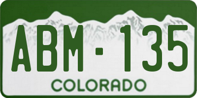 CO license plate ABM135
