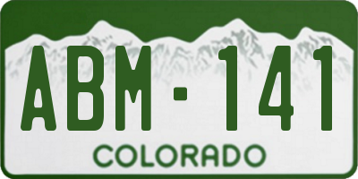 CO license plate ABM141