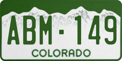 CO license plate ABM149