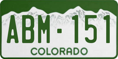 CO license plate ABM151