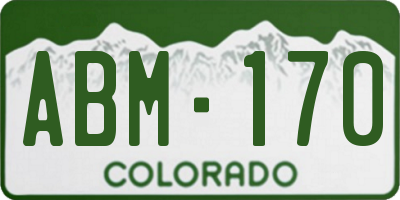 CO license plate ABM170