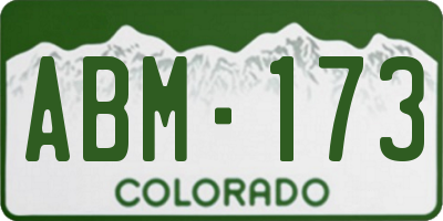 CO license plate ABM173