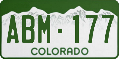 CO license plate ABM177
