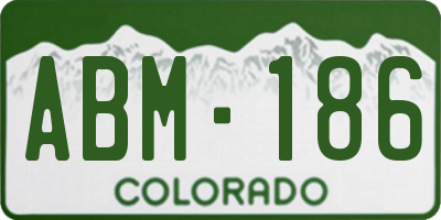 CO license plate ABM186