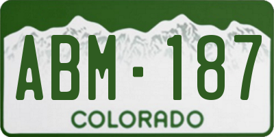CO license plate ABM187