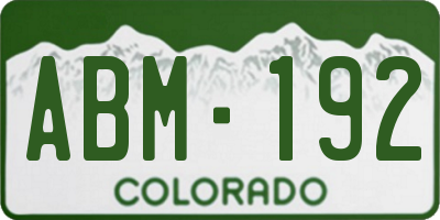 CO license plate ABM192