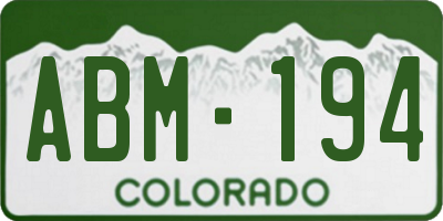 CO license plate ABM194