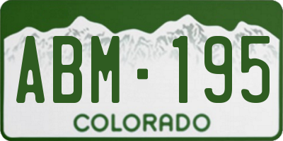 CO license plate ABM195