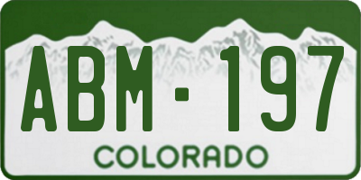 CO license plate ABM197