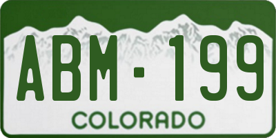 CO license plate ABM199