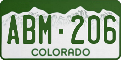 CO license plate ABM206