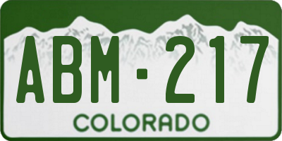 CO license plate ABM217