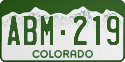 CO license plate ABM219
