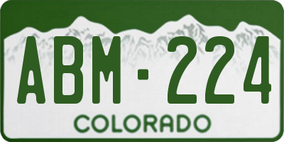 CO license plate ABM224