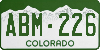 CO license plate ABM226