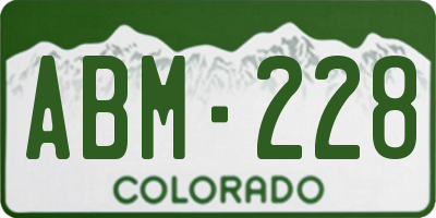 CO license plate ABM228