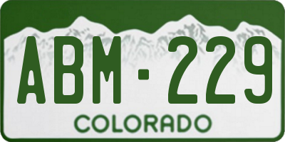 CO license plate ABM229