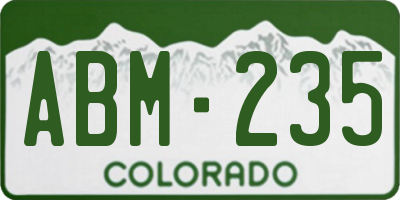 CO license plate ABM235