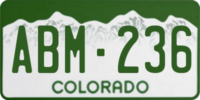 CO license plate ABM236