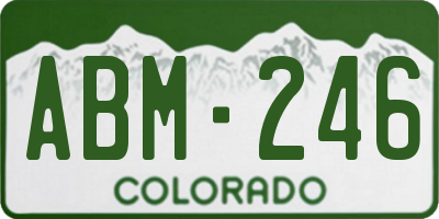 CO license plate ABM246