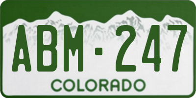 CO license plate ABM247