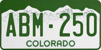 CO license plate ABM250