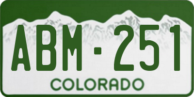 CO license plate ABM251