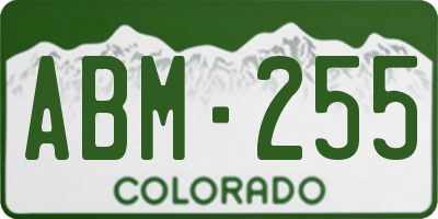 CO license plate ABM255