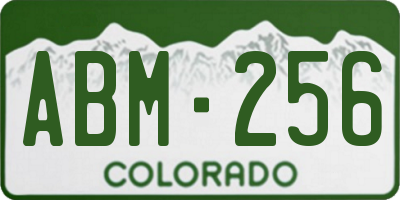 CO license plate ABM256